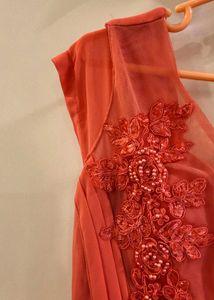 Coral Embellished Dress