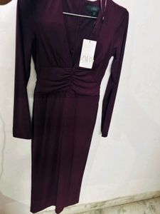 ZARA Midi Maroon Dress