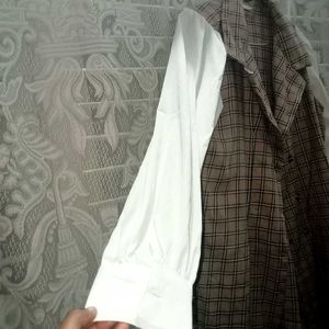 Plaid Dress with White Sleeves