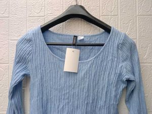 New with tag H&amp;M Pinterest Blue Ribbed Knit Long S