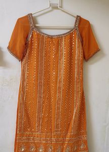 Price Drop🥳Full Work Sharara Kurta Set With Duppt