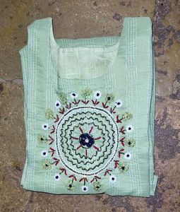 Embroidered Green Kurta