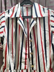 Striped Button-Down Shirt Dress