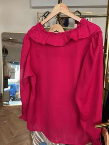 Pink Elegant Ruffled Blouse