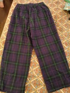 Plaid Wide Leg cots wool PJ
