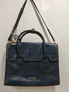 Hidesign Croc Embossed Laptop Bag
