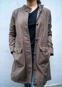 Vintage Brown Coat with Victorian Button Style