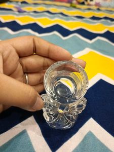 Glass Shoe For Candle Showpiece