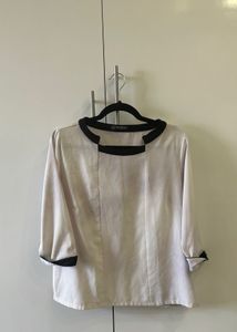 Fablestreets White With Black Lining Formal Top