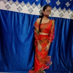 Red Tie-Dye Two-Piece Set