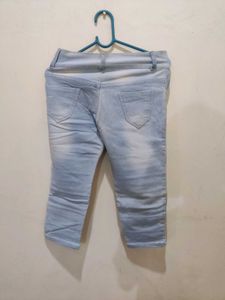 Ripped Light Wash Denim Jeans