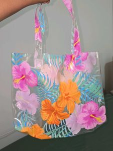 H&amp;M Floral Print Transparent Tote Bag