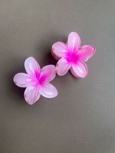 Colorful Flower Hair Claw Clips - Set of 12