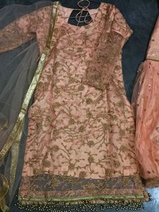 Embroidered Net Overlay Tunic