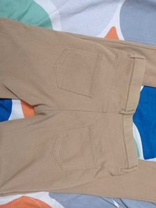 GO COLOURS !Cotton Blend Khaki Colour Pant (Soft)