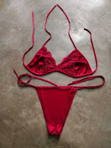 Red Velvet Lingerie Set