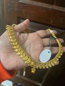 Gold-toned Godess carving Necklace