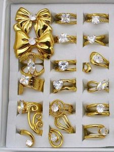 Gold Rings with Cubic Zirconia Set