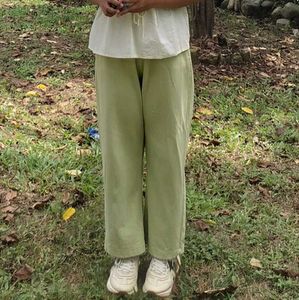 Sage Green Wide-Leg Pants