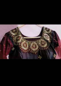 Elegant Maroon Embroidered Gown