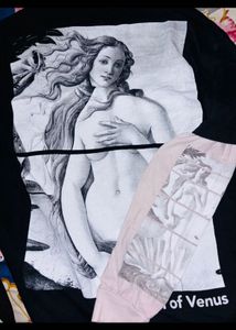 PULL&amp;BEAR :- BIRTH OF VENUS T-SHIRT FULLY PRINTED