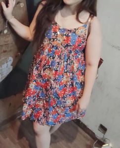 Lovely Pink Floral A Line Dress