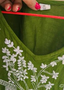 Green Embroidered Cord Set