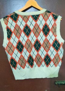 Argyle Knit Sweater Vest