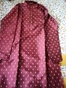 Maroon Patterned Kurta