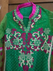Green Embroidered Kurta