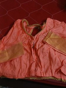 Peach & Gold Sari Blouse