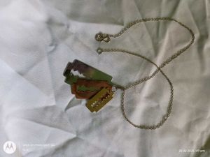 3 layer blade design necklace chain