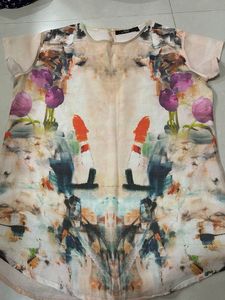 Abstract Floral Print Blouse