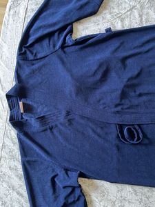 Navy Blue Kimono Style Robe