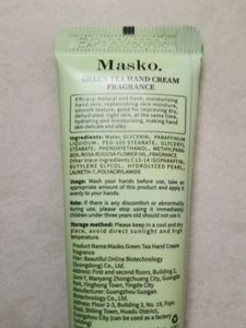 Masko Green Tea Hand Cream