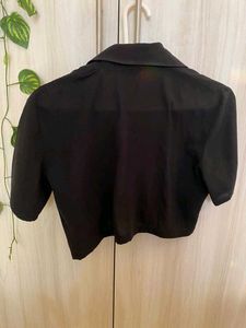 Black Crop Top Shirt