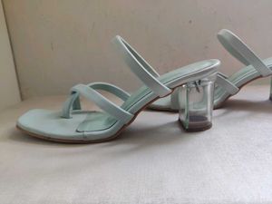 Clear Pastel Green Heels 💚