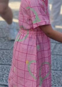 Cute Pink Checked Dress
