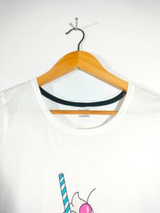 White Printed T Shirts