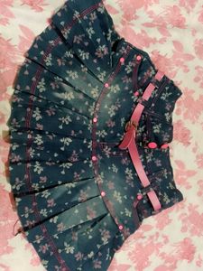 Cute Floral Denim Skirt (With The Belt)