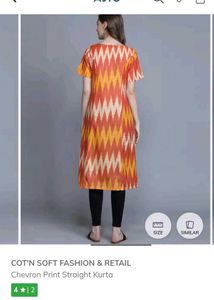 Stylish Orange Ikat Kurta