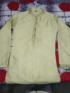 Party Wear Elegant Lime Green Men&#39;s Kurta
