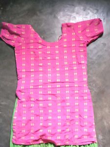 Pink &amp; Green Kurta Set