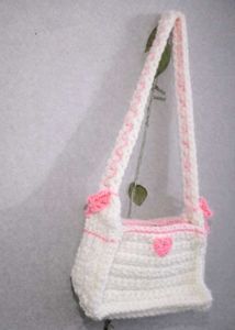 Handmade Crochet Heart Shoulder Bag