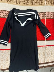 Stylish Black K-drama style midi bodycon