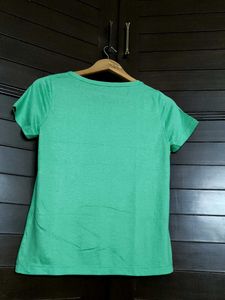 Olivia Lauren Women Green Shiny Lace Casual Top
