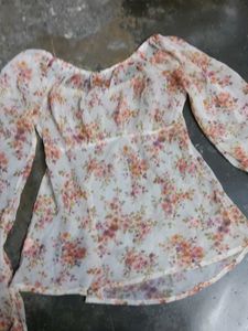 Floral Sheer Long-Sleeve Boho Top