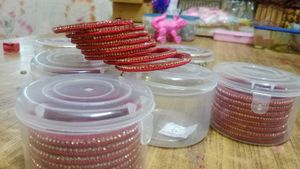 Red &amp; Gold Bangle Set