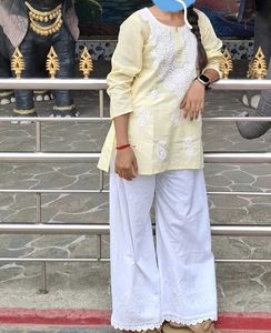 Elegant Yellow Kurta   ||Thread Work||