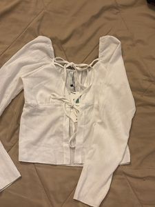 White Tie Up Top
